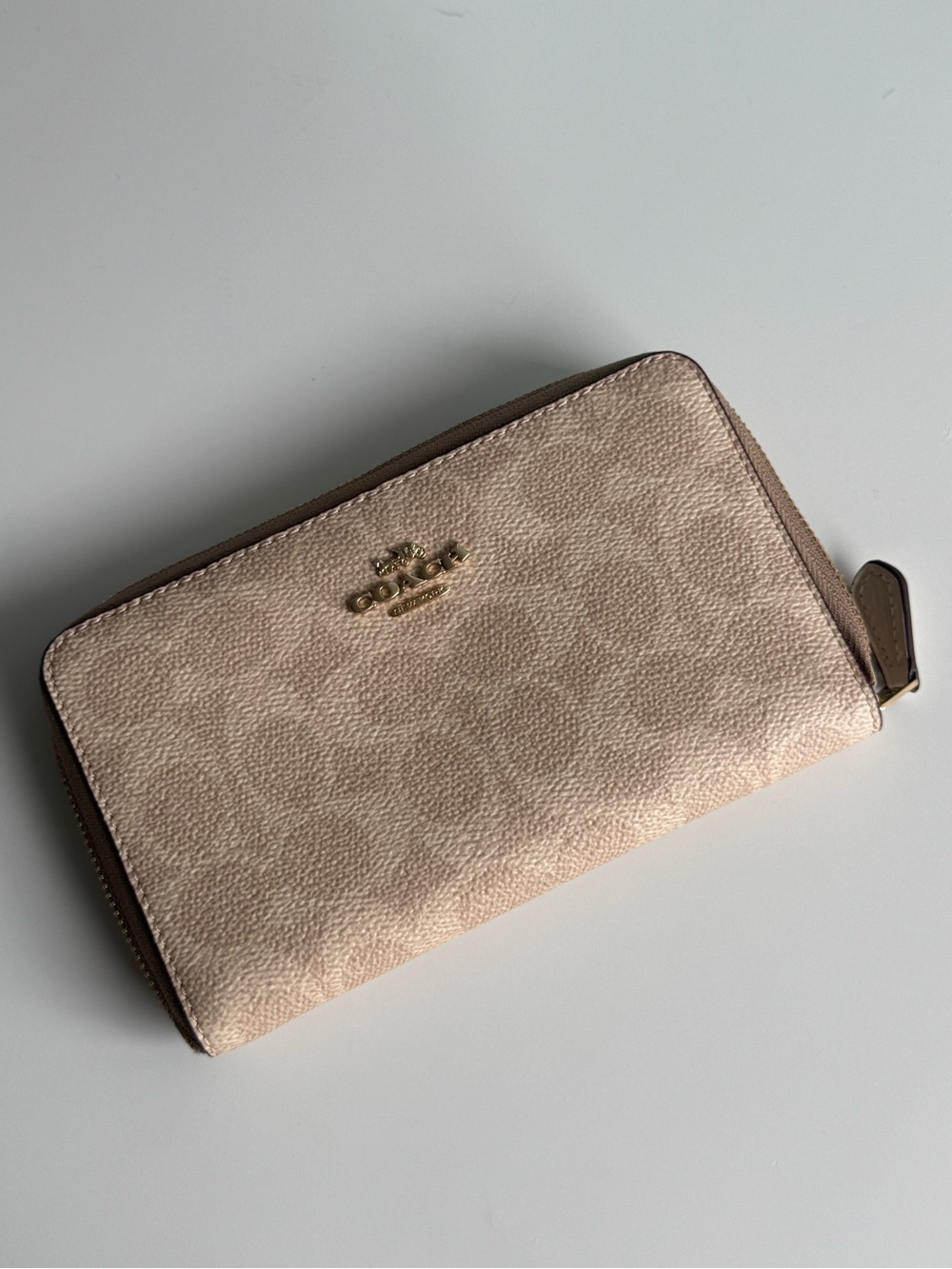 Coach Zip-Around Wallet in Light Blush and Taupe